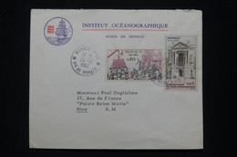 MONACO - Enveloppe De L 'Institut Océanographique De Monaco Pour Nice En 1962 - L 96003 - Brieven En Documenten