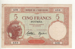 NEW CALEDONIA   5 Francs  P36b  ( ND.  1926 ) - Andere - Oceanië