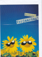 Postogram 203 N - Prettige Verjaardag - Sun Flowers - Zonnebloemen - Sunglasses - Postogram