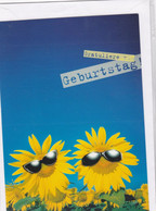 Postogram 205 D - Gratuliere Zum Geburtstag - Sun Flowers - Zonnebloemen - Sunglasses - Postogram