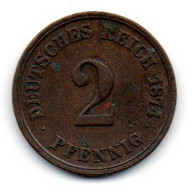 Allemagne -  2 Pfennig 1874 F TB+ - 2 Pfennig