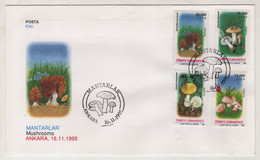 TURKEY,TURKEI,TURQUIE,MUSHROOMS 1995 FDC - Lettres & Documents