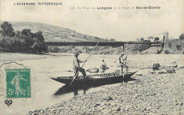 CPA FRANCE 63 " Longues Et Vic Le Compte, Les Ponts". - Vic Le Comte