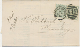 GB 1881 QV ½d Deep Green Pair, Rare Multiple Postage, Superb Used With Duplex Postmark „545 / NEWCASTLE-ON-TYNE“ (3VOD) - Covers & Documents