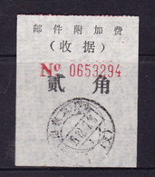 CHINA CHINE CINA SHANDONG  ZAOZHUANG 277100 POSTAL ADDED CHARGE LABELS (ACL)  0.20 YUAN - Other & Unclassified