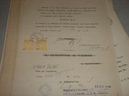 DOCUMENTO COMUNE DI GALLARATE 1946 CON MARCHE DA BOLLO COMUNE DI GALLARATE -DIRITTI DI SEGRETERIA - Fiscale Zegels