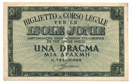 Colonie Italiane - Isole Jonie - 1 Dracma 1941 - Sin Clasificación