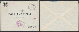 Env. Non Affranchie "BP" (American Petroleum Compagny, Bruges 1944) > Anvers L'alliance S.A. + TX47 - Brieven En Documenten