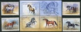 HUNGARY 2006 Racehorses Set And Block MNH / **.  Michel 5093-96 + Block 304 - Unused Stamps