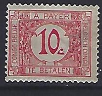 Belgian Congo 1923  Postage Due  10c (*) MM  Mi.2 - Ungebraucht