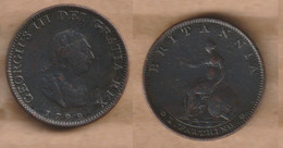 GRAN BRETAÑA    1 Farthing - 1799 Copper • 6.3 G • ⌀ 23.5 Mm KM# 646, Sp# 3779 - Other & Unclassified