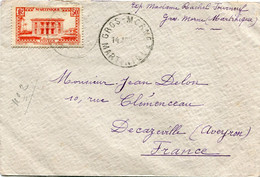 MARTINIQUE LETTRE DEPART GROS - MORNE 14 AOU 35 MARTINIQUE POUR LA FRANCE - Cartas & Documentos