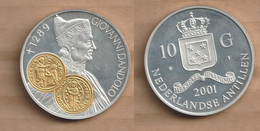 ANTILLAS HOLANDESAS 10 Gulden - Beatrix (Dandolo Ducato D'oro) 2001 Silver (.925) • 31.1035 G • ⌀ 40 Mm KM# 53 - Antilles Néerlandaises