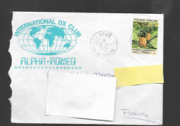 Enveloppe INTERNATIONAL DX CLUB ALFA ROMEO  19 02 1992 POLYNESIE FRANCAISE ILE DE TAHITI Jolies Cachets Au Dos   25 - Briefe U. Dokumente