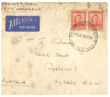 (OO 4) New Zealand Ship RMS Wanganella) Cover Posted To Australia (1939) - Lettres & Documents