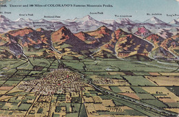 A4262- Denver And 100 Miles Of Colorado's Famous Mountain Peaks, Rocky Mountain,United States Of America Unused Postcard - Denver