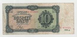 Latvia 10 Latu 1934 P-25e VF - Lettonie