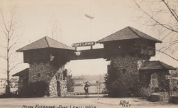 Tacoma Washington, Fort Lewis Main Entrance Gate, C1940s Vintage Ellis #7337 Real Photo Postcard - Tacoma