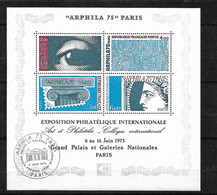 Bloc N° 7 Exposition Arphila  Cachet Premier Jour 6/6/1975 Grand Palais Paris  Timbres Neufs * * B/TB Voir Scan  - Afgestempeld