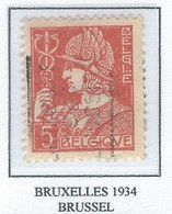 Préo Roulette 1934    -   COB 336 -  (5c. Orange BRUXELLES  1934  BRUSSEL) (Pos A) - Roller Precancels 1930-..