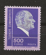 TURKEY 1972 Kemal Ataturk 500 K   Unificato Cat. N° 2047 Absolutely MNH ** - Sonstige & Ohne Zuordnung