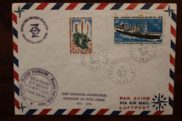 TAAF 1973 Expeditions Polaires Françaises Mission Paul Emile Victor TERRE ADELIE Cover Air Mail Station DUMONT D'Urville - Lettres & Documents