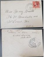 A) 1900, PORTO RICO, ENTIRE LETTER FROM GUAYAMA TO UNITED STATES, ADDRESSED TO MISS. MARY RUNDTE, MANUSCRIPT CHARGE IN I - Porto Rico