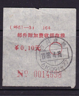 CHINA CHINE CINA SICHUAN  POSTAL ADDED CHARGE LABELS (ACL)  0.10 YUAN - Other & Unclassified