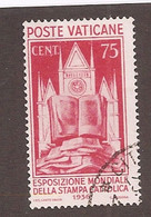 Vatican - Y&T N° 76 Oblitéré - Exposition Mondiale - Rome 1936 - Andere & Zonder Classificatie