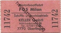 Deutschland - Motorbootfahrt - FGS Milan - Schiffs- Und Bootsbetrieb Keller GmbH Überlingen - Fahrschein - Europe