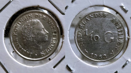 NETHERLANDS ANTILLES 1/10 GULDEN 1962 Km#3 SILVER G#03-33.1) - Antilles Néerlandaises