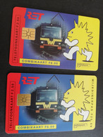NETHERLANDS  CHIPCARD SERIE RET/ COMBI/WIJK /TRAIN    NO;CRD 002.01-002.02  MINT CARD    ** 5297** - Ohne Zuordnung