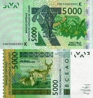 WEST AFRICAN STATES, Senegal,5000, 2019, Code K, P-NEW "Not Listed In Catalog", UNC - États D'Afrique De L'Ouest