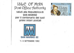SAINT  MARIN  -  CARTE   De  SAN MARINO  82  -  ISLE  OF  MAN  -  1  5  SETTEMBRE  1982 - Brieven En Documenten
