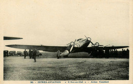 Istres Aviation * Avion L'ARC EN CIEL Arc En Ciel , Couzinet * Aviateur Bas Aéroport Aérodrome - Istres