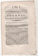 REVOLUTION FRANCAISE JOURNAL DES DEBATS 09 09 1791 - COMMISSAIRES COLONIES - PAIEMENT DES ELECTEURS - Kranten Voor 1800