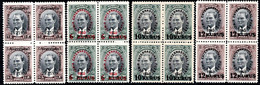 162.TURKEY,1939 HATAY SC.828,1940 IZMIR FAIR,SC.848-850, MNH BLOCKS OF 4,KEMAL - Autres & Non Classés