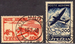 FEZZAN 1948 TERRITORIO MILITARE POSTA AEREA AIR MAIL SERIE COMPLETA COMPLETE SET USATA USED OBLITERE' - Neufs