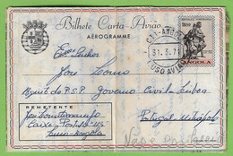 História Postal - Filatelia - Aerograma - Aerogram - Stamps - Timbres - Philately - Portugal - Angola (c/ Vinco) - Autres & Non Classés