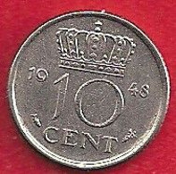 PAYS-BAS - 10 CENT - 1948 - 10 Cent