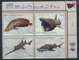 UNO - Genf 884-887 Viererblock (kompl.Ausg.) Postfrisch 2014 Fische (9592430 - Neufs