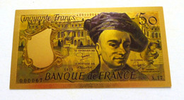 ★  BILLET POLYMER " OR " AVEC COULEURS DU 50 FRANCS QUENTIN DE LA TOUR ★ - 50 F 1976-1992 ''Quentin De La Tour''