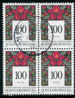 HUNGARY 1999  Folk Motif 100 Ft. Block Of 4 Used..  Michel 4539 - Oblitérés