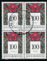 HUNGARY 1999  Folk Motif 100 Ft. Block Of 4 Used..  Michel 4539 - Gebruikt