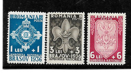RUMÄNIEN - Mi.Nr. 5, 6, 18, Pfadfinder 1936 (Scaut) ** - Unused Stamps