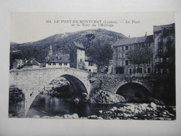 LE PONT DE MONTVERT Le Pont Et La Tour De L'Horloge - CPA Sépia Bleuté 48 LOZERE - Le Pont De Montvert