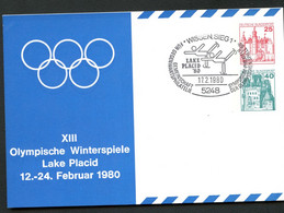 Bund PP124 OLYMPISCHE WINTERSPIELE LAKE PLACID 1980 Sost. EISKUNSTLAUF Wissen NGK 6,00 € - Privé Postkaarten - Gebruikt