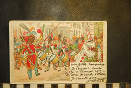 CP, Illustrateur Paul Kauffmann - Usages Et Costumes D'Alsace - N° 3 (En Carnaval : Le Rappel Avant La Cavalcade) - Kauffmann, Paul