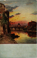 CPA AK ROMA Engelsburg Mit Tiber Und Engelsbrücke. Peterskuppel ITALY (551583) - Fiume Tevere