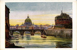 CPA AK ROMA Ponte E Castello S. Angelo S. Pietro ITALY (552572) - Ponti